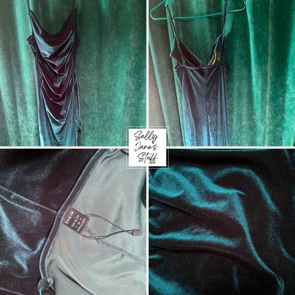 SOLD - Lot of 4 SHEIN Dresses Soft Velour Sparkly Holiday Party Size Small - Picture 7 of 8